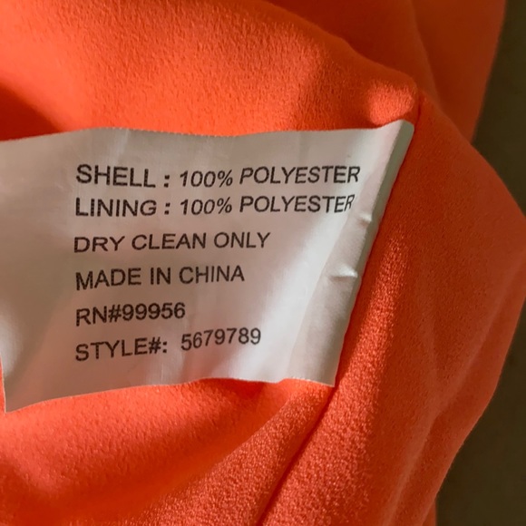 Shoshanna Katrina Blouson Flutter Ruffle Dress - Coral Orange - 4 - Picture 13 of 15